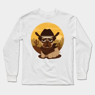 lovely pug with cowboy Long Sleeve T-Shirt